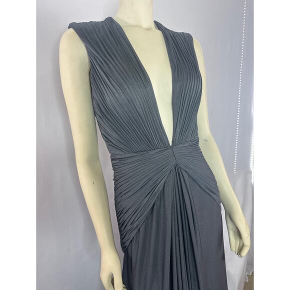 JOVANI PROM sexy gown, ruching at sides & bodice, open back  6543 gray Size 6 - Picture 9 of 14
